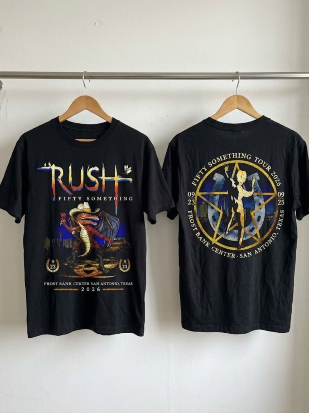Rush San Antonio TX Fifty Something Tour 2026 T-Shirt Reprint